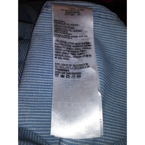 NWT Levi's Boy's Button Down Collared Shirt Blue Stripe L - Picture 10 of 10